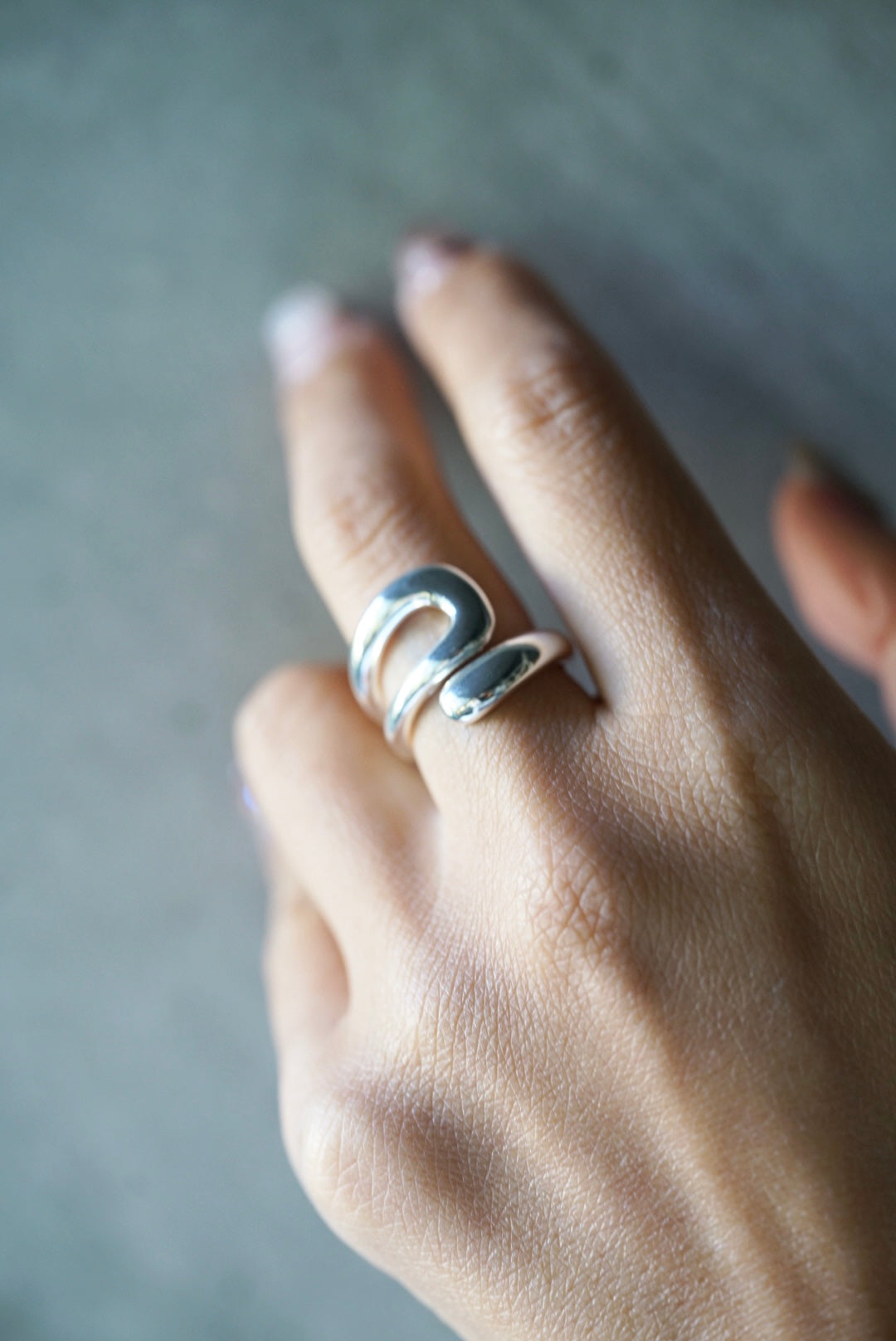 Silver design ring