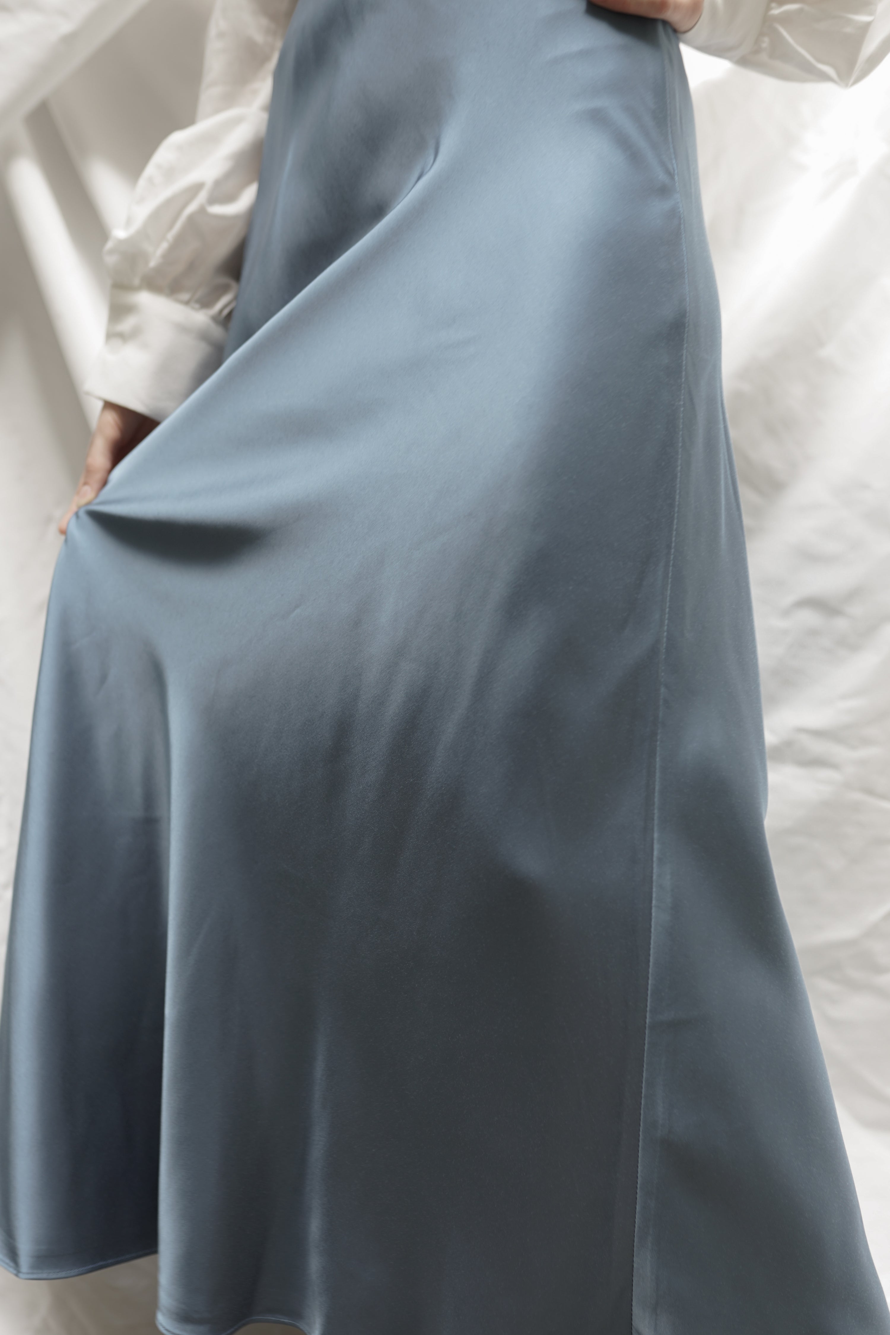 【BLUE BOHEME/ブルー ボヘム】Silk Long Skirtドゥーズィエムクラス