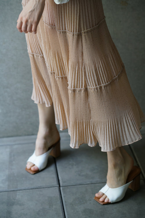 Dot pleats skirt