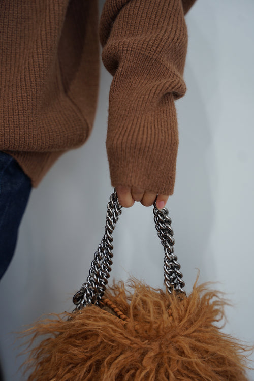 Turtleneck design knit tops