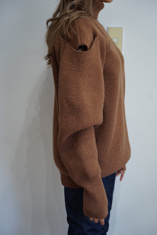 Turtleneck design knit tops