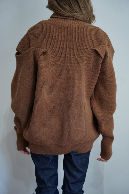 Turtleneck design knit tops