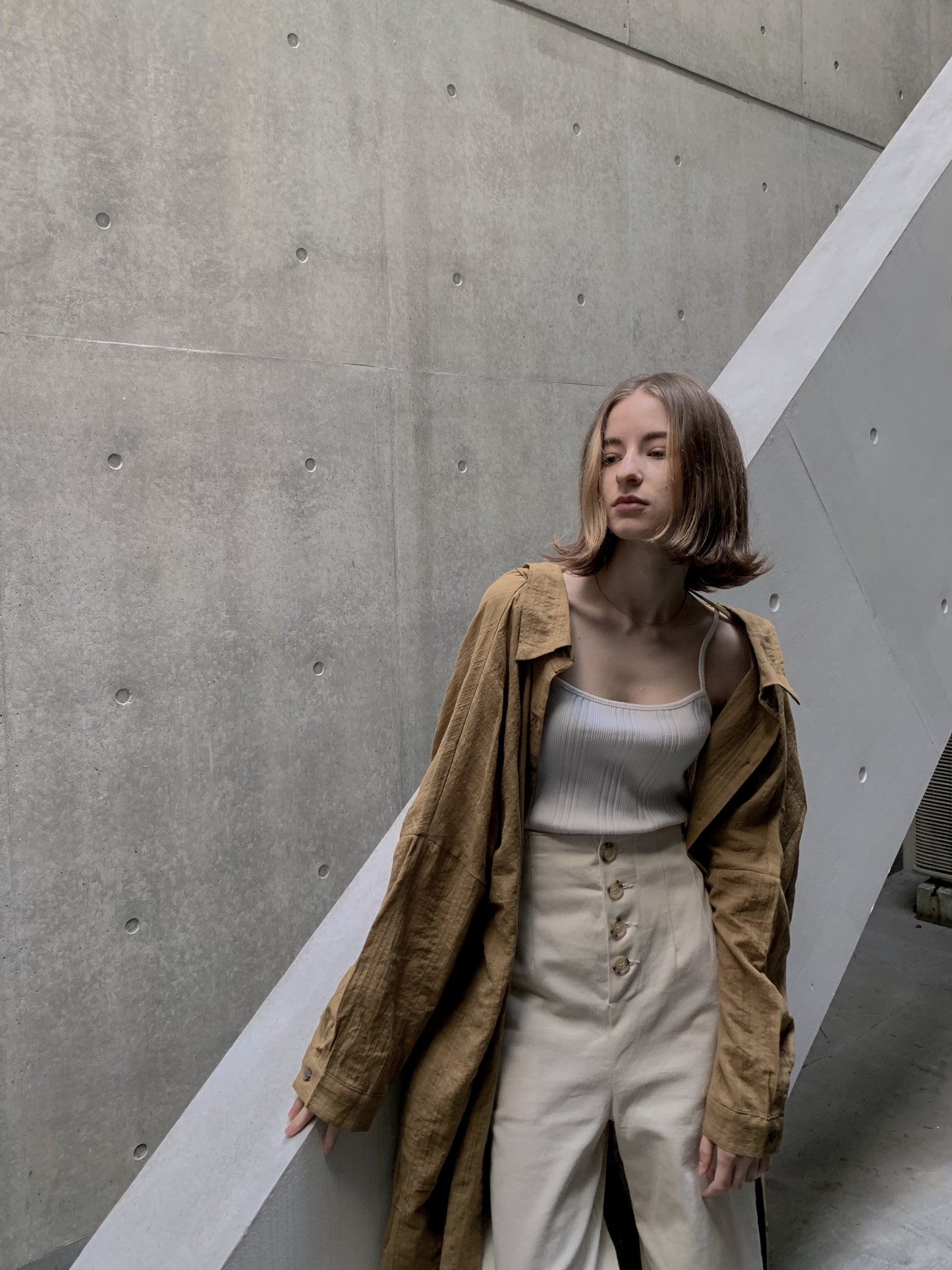 Off shoulder shirt one-piece