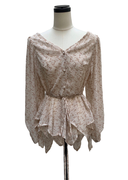 Flower chiffon blouse