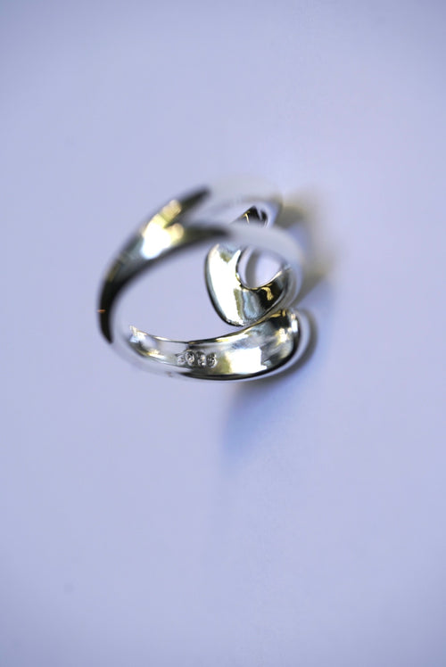 Silver design ring