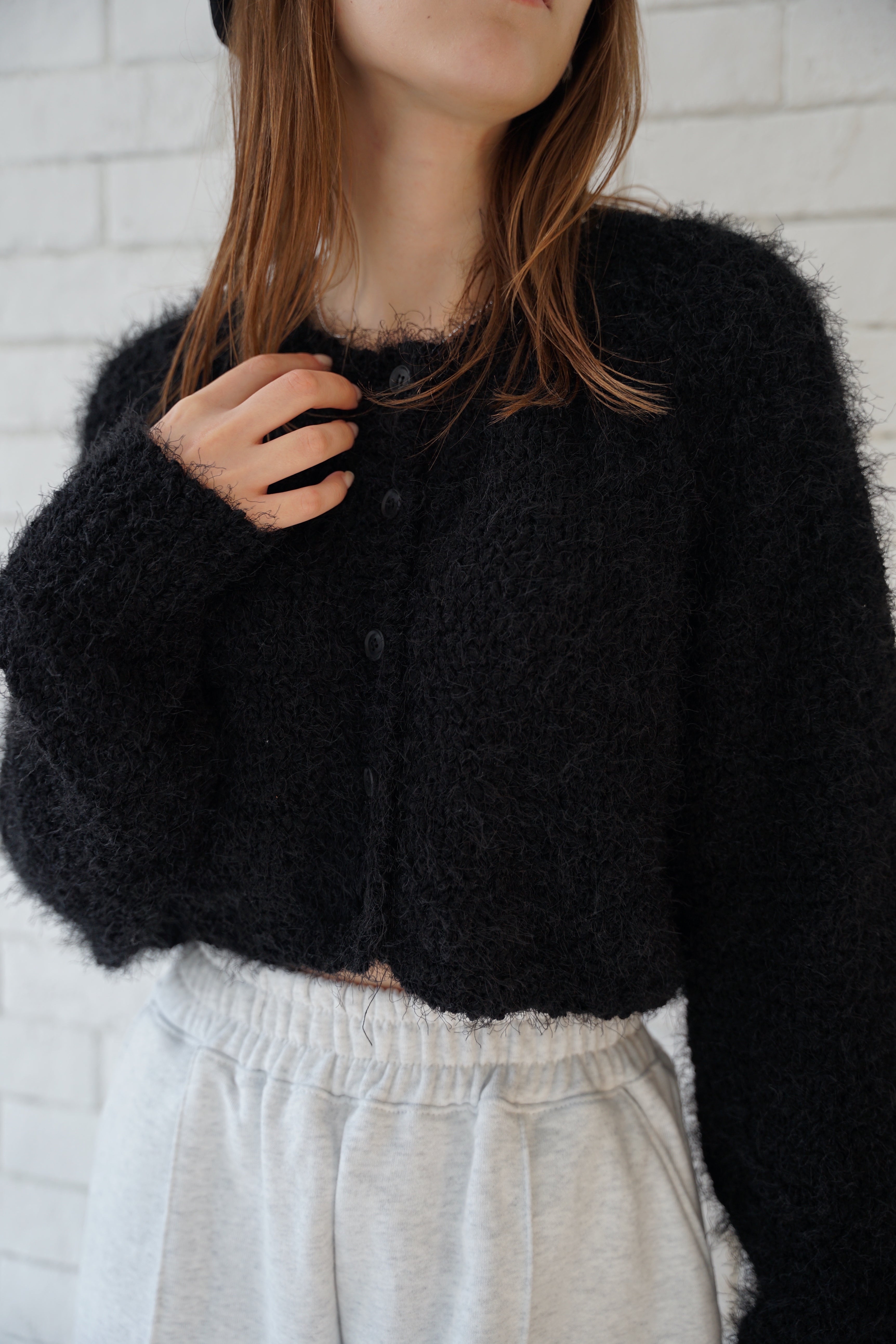 【本日限定値下げ】 shaggy knit cropped tops
