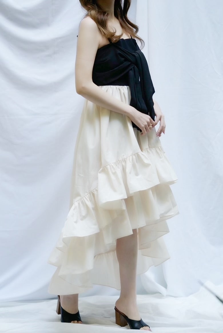 Long frill camisole dress – SHEER