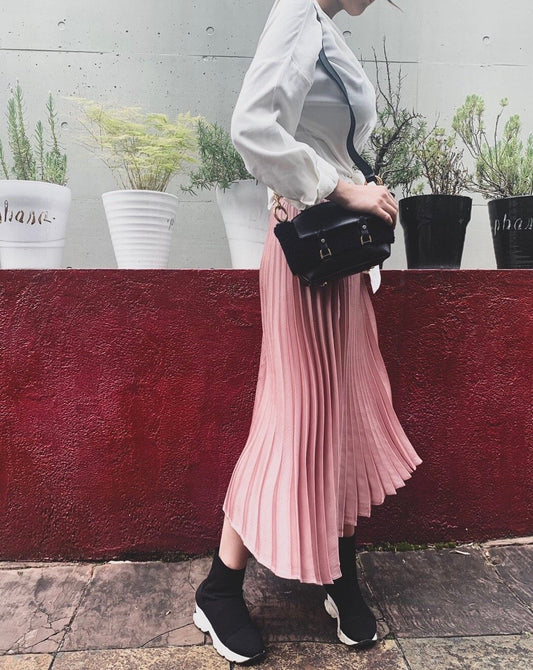 Pleats long skirt