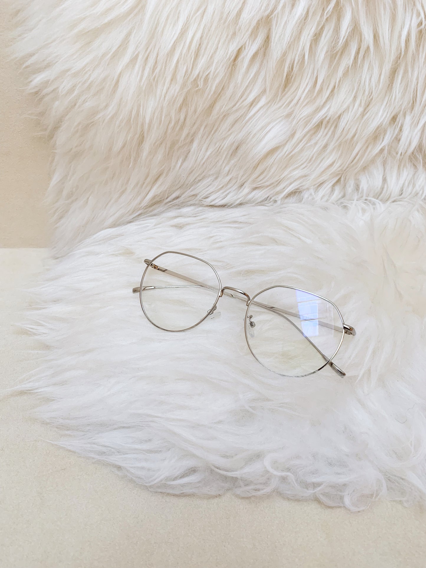 Thin frame silver glasses