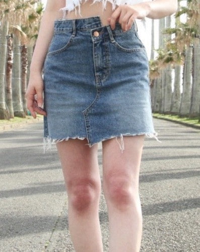 Denim mini skirt