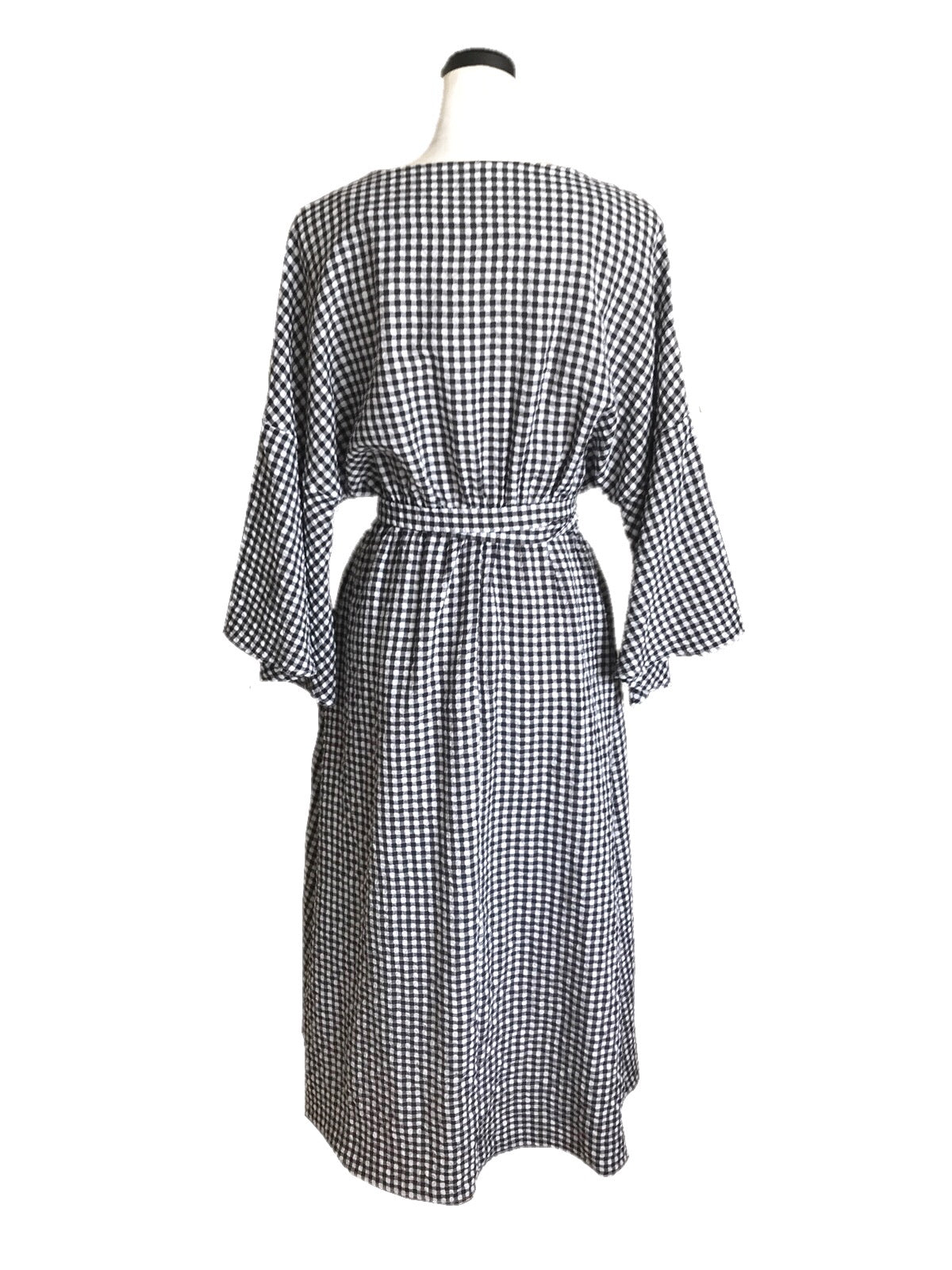 Gingham check long one-piece [YELLOW/BLACK]