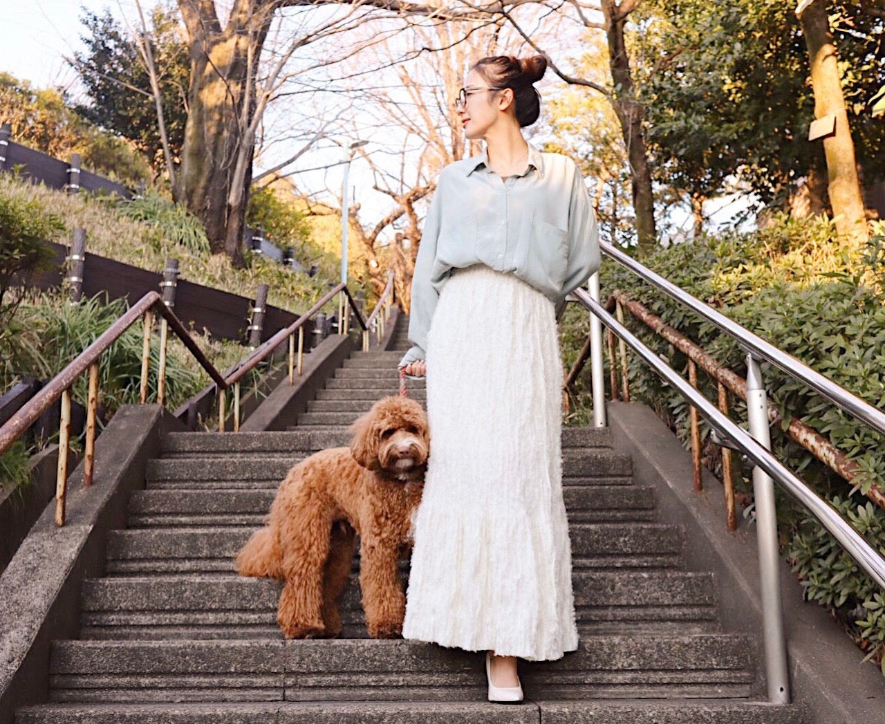 Textile shaggy skirt