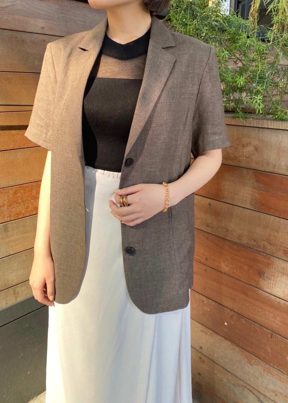 linen half sleeve jacket