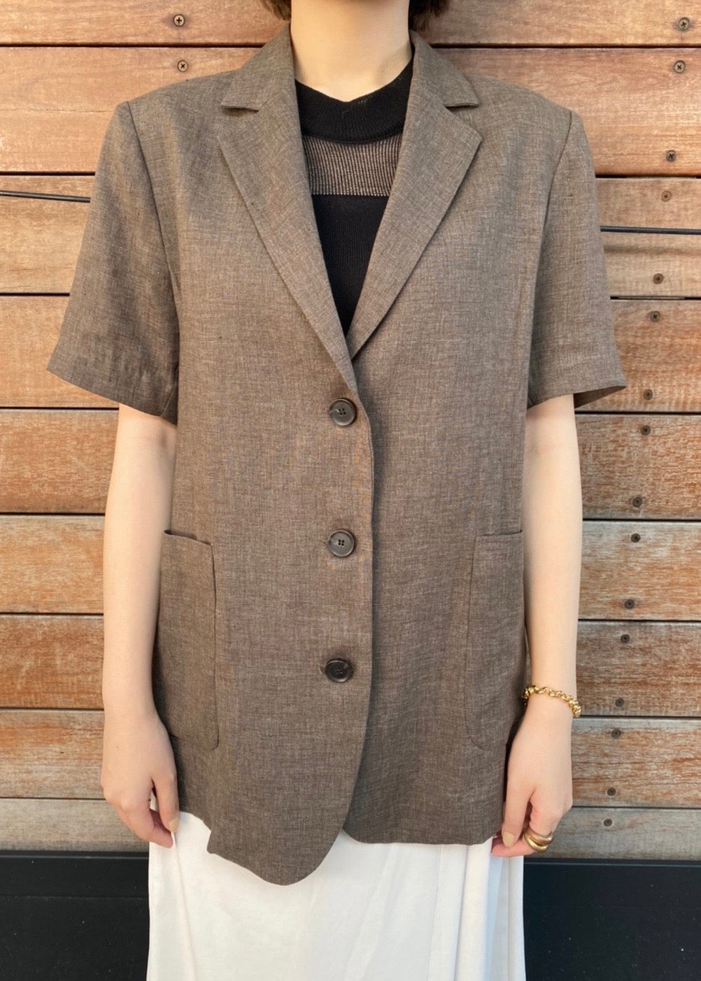 linen half sleeve jacket