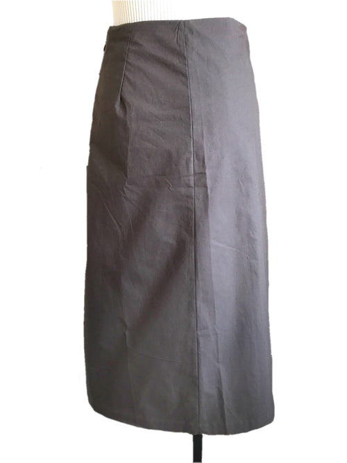 Pleats docking skirt [BLACK/BROWN]