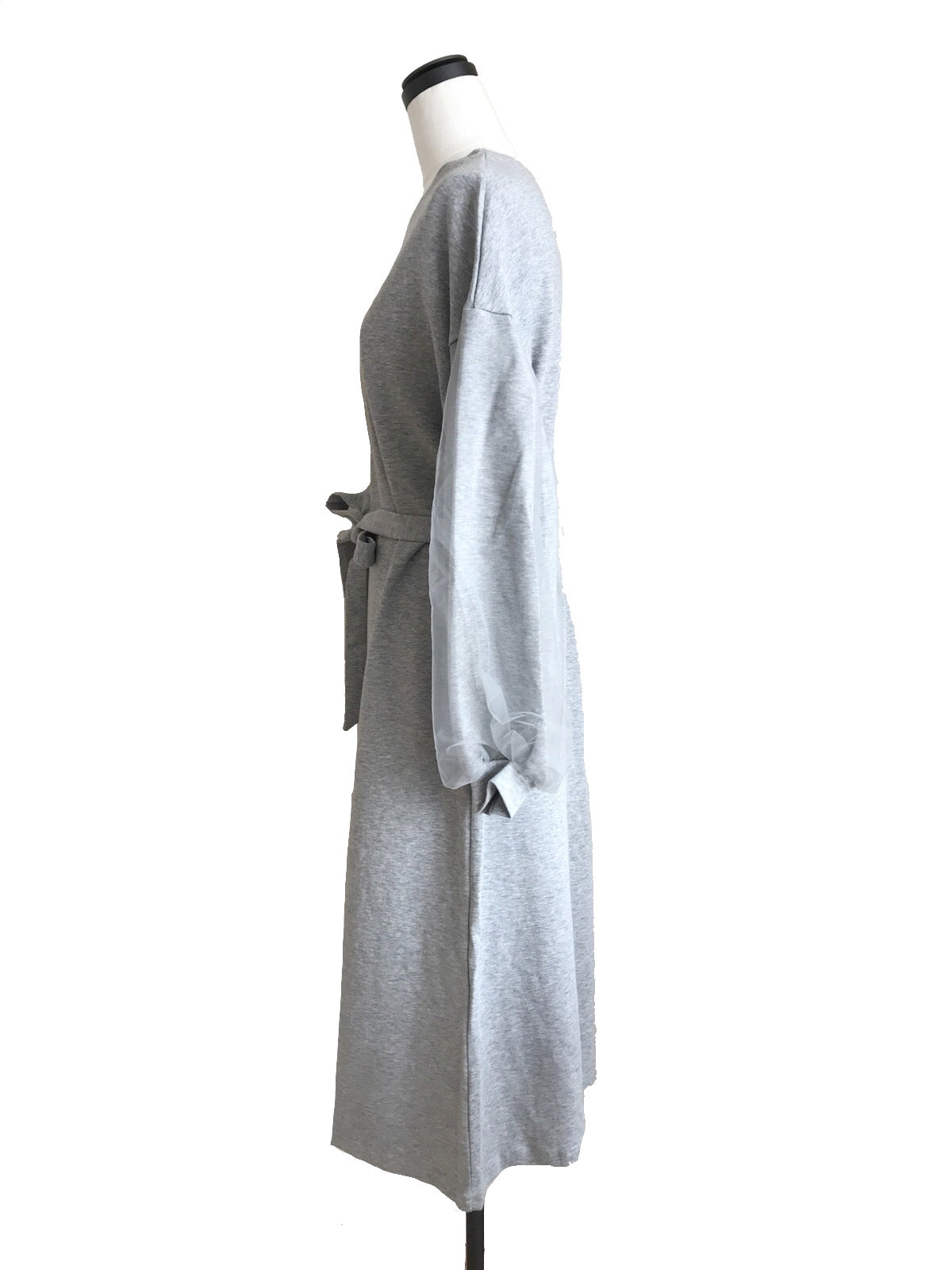 Volume sleeve onepiece [BLACK /GREY]